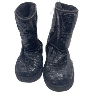 Fashion UGG Shiny Black Special Boots Size: US 7